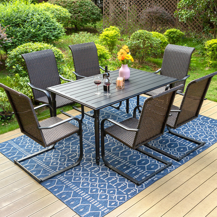 Lark Manor Alyah Rectangular 6 Person Outdoor Dining Set & Reviews